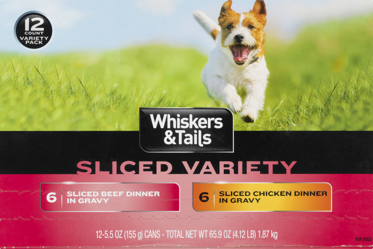 Whiskers & Tails Sliced Variety For Dogs 12 PK Whiskers & Tails