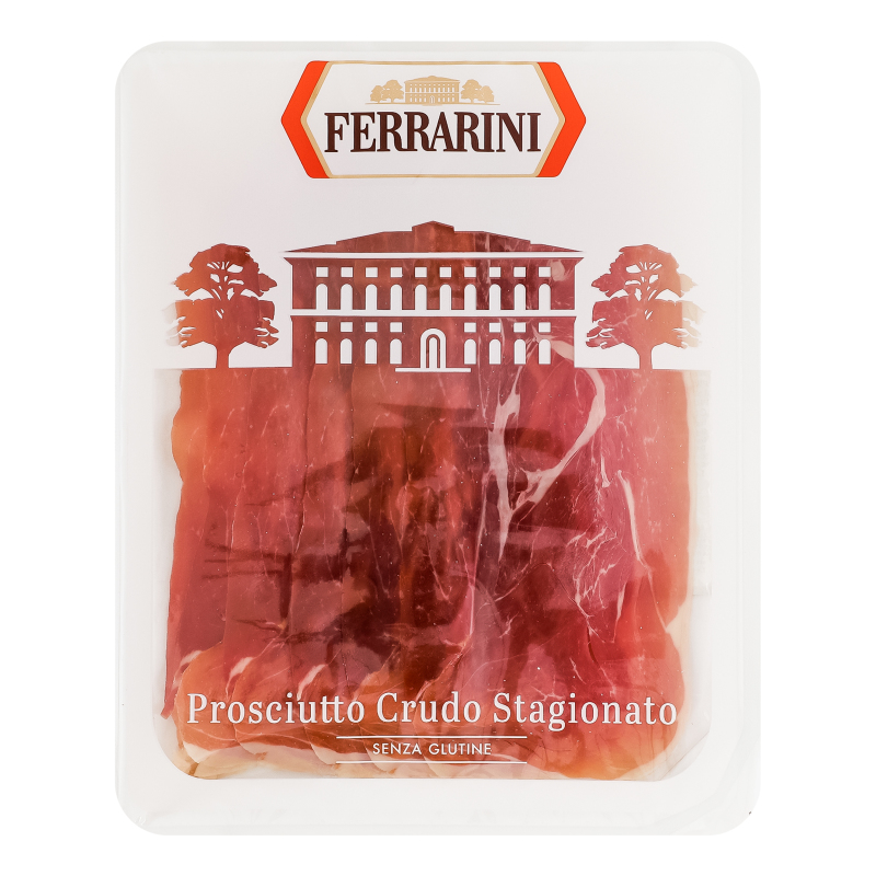 Шинка нарізка Прошутто Крудо Ferrarini лоток
