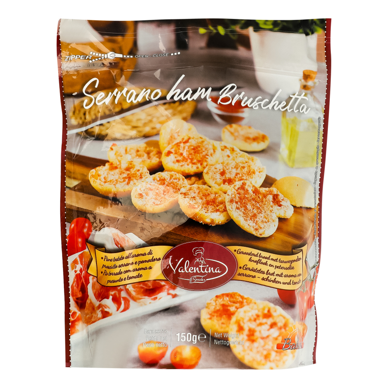 Брускета з хамоном та томатами Valentina Snacks д/п