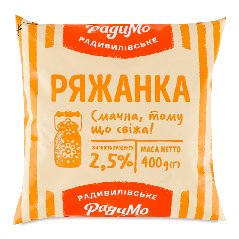Ряжанка 2,5% 400г п/е РадиМо