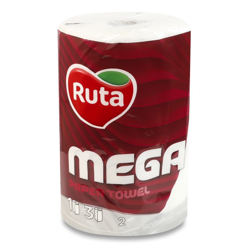Рушники паперові Mega білі 2шари 1шт Ruta