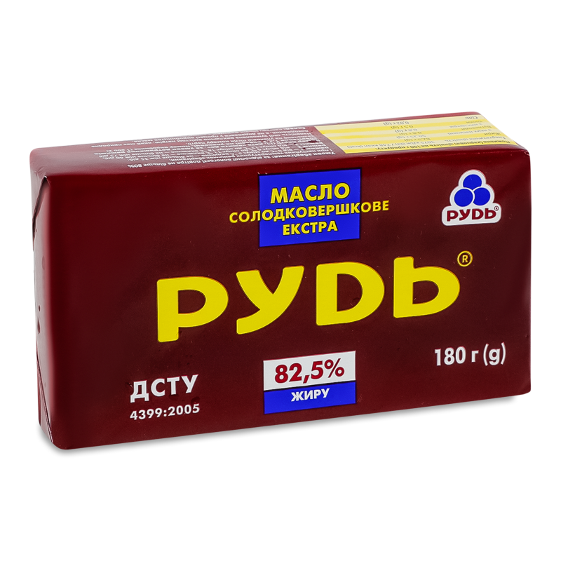 Масло Екстра солодковершкове 82,5% 180г Rud