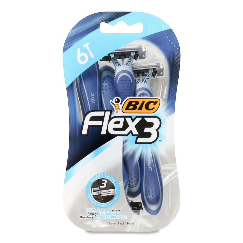 Станок д/гоління Flex-3 одноразовий 6шт BiC