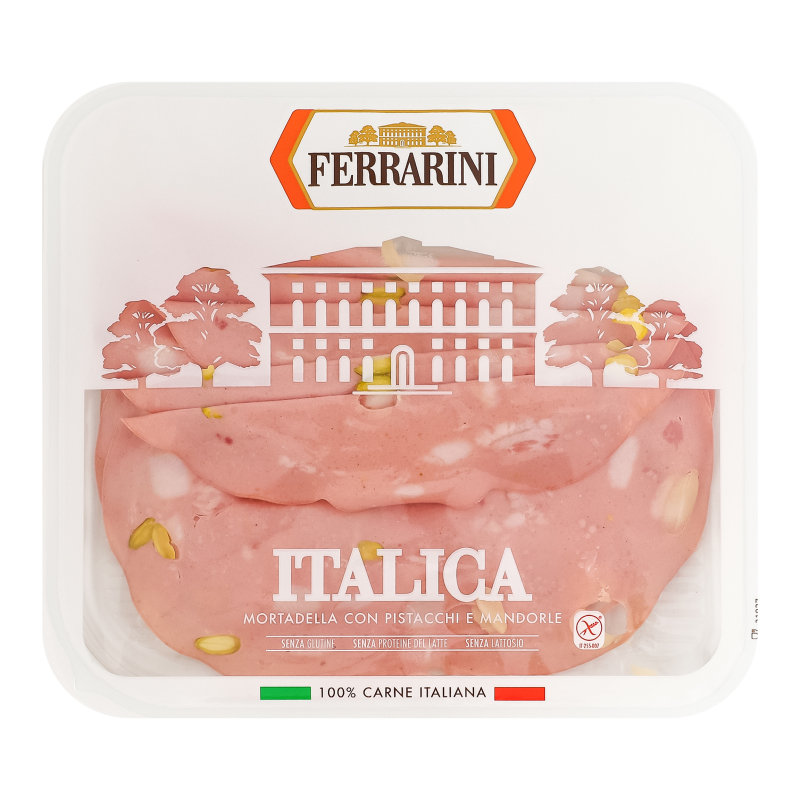Ковбаса нарізка Мортаделла Італіка Ferrarini лоток