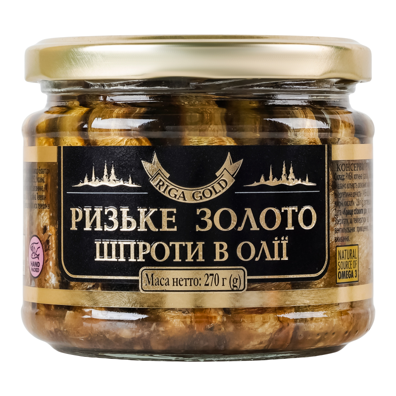 Шпроти в олії Ризьке золото с/б 270г Ризьке золото(14820062447031