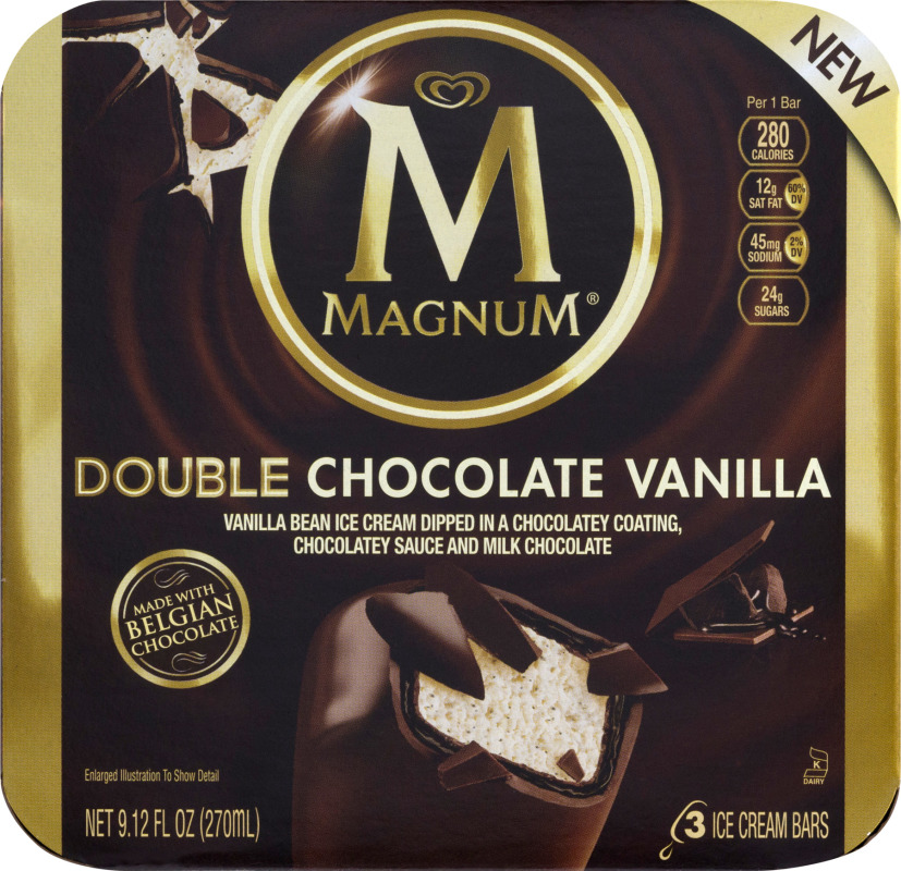 Magnum Double Chocolate Vanilla Ice Cream Bars - 3 CT Magnum ...