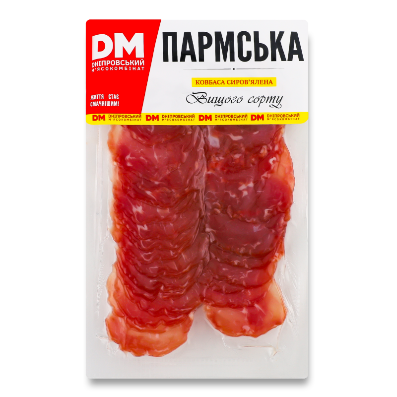 Ковбаса Пармська с/в в/г нарізка 80г в/у Дніпровський МК
