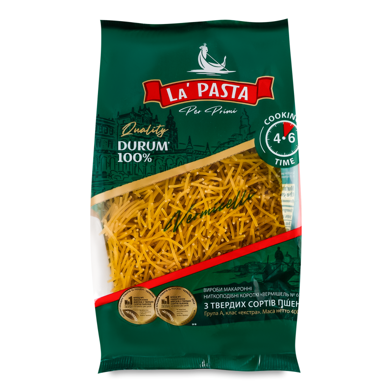 Вироби макаронні Вермішель 400г La’Pasta Per Primi