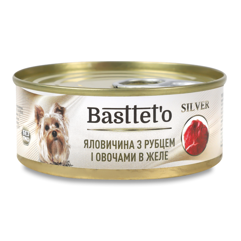 Корм д/собак Яловичина з рубцем і овочами в желе 85г ж/б Басттет”о