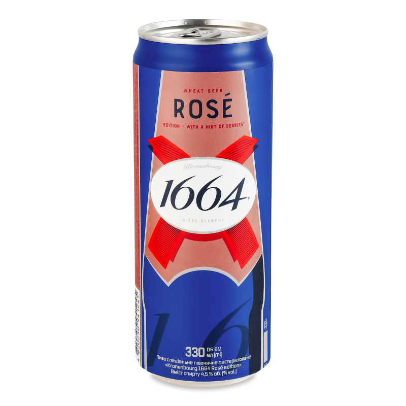 Пиво Rose пшеничне 4,5% 0,33л ж/б Kronenbourg 1664
