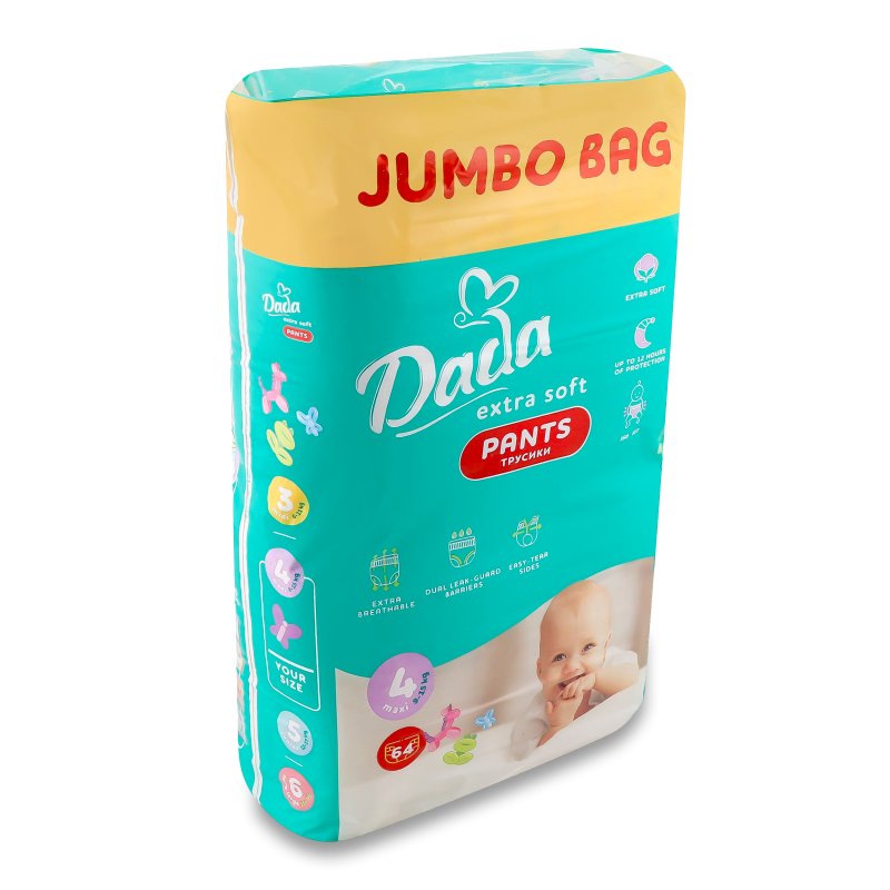 Підгузки-трусики Екстра Софт 4 Максі 9-15кг 64шт ДаДа