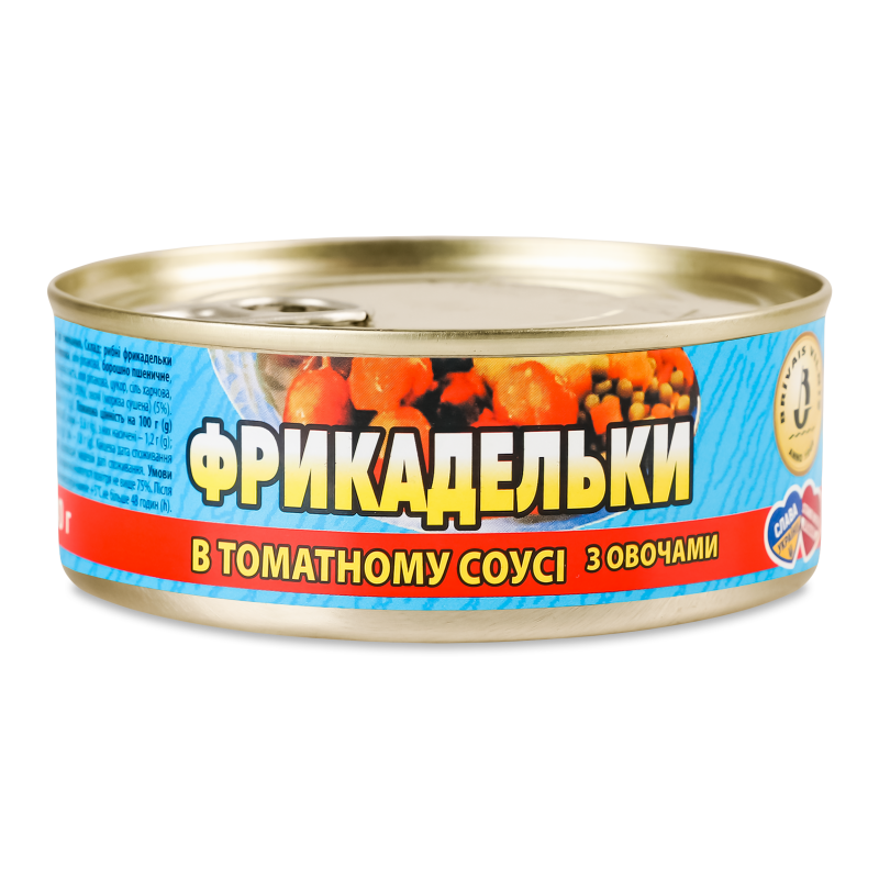Фрикадельки в томатному соусі з овочами 240г ж/б з ключем Brivais Vilnis