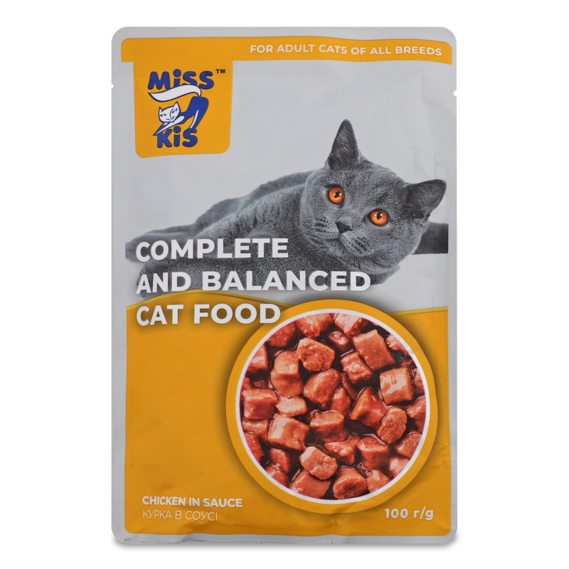 Корм д/ котів з куркою в соусі 100г пауч Місс Кіс