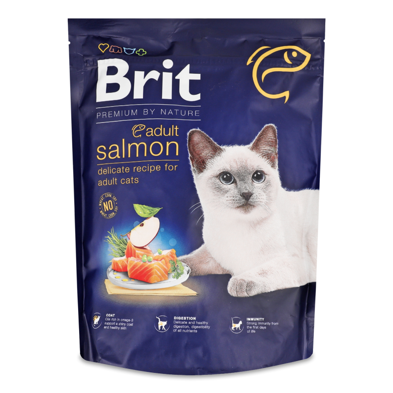 Корм д/котів Бай Нейче з лососем сухий 300г Бріт Преміум