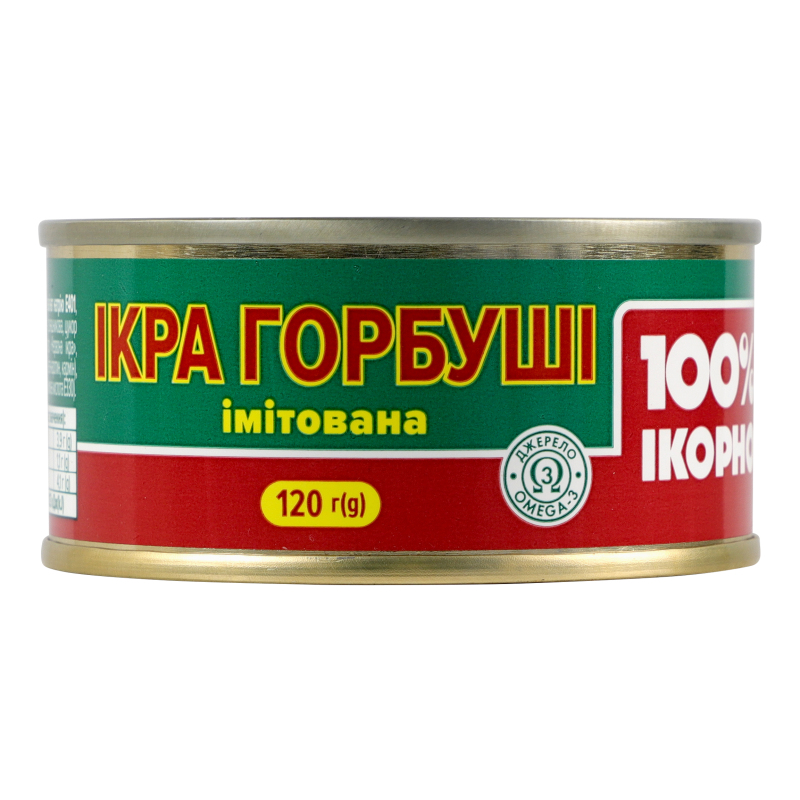 Ікра імітована зерниста червона горбуші пастеризована 100% Ікорно з/б