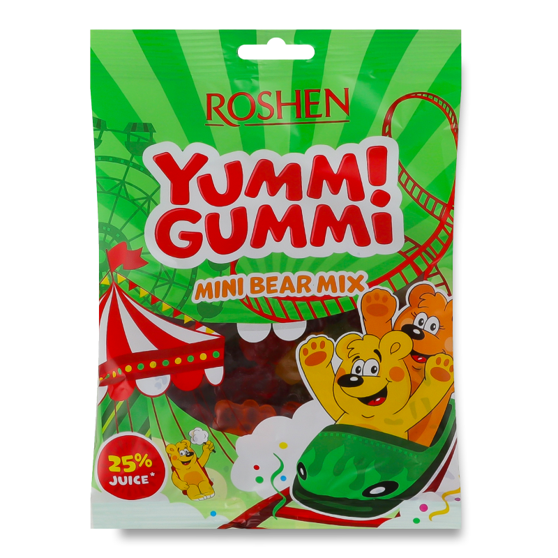 Цукерки желейні Yummi Gummi Mini Bear Mix 165г Roshen