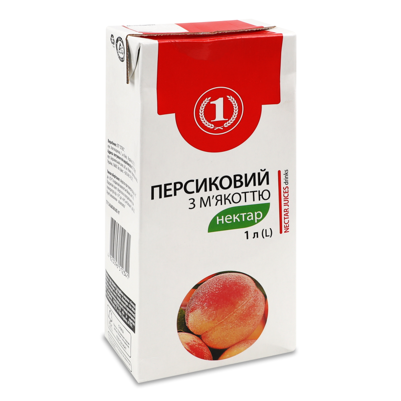 Нектар персиковий 1л т/п ТМ “1”