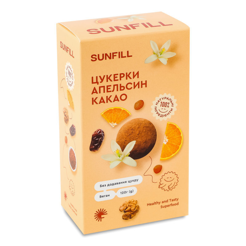 Цукерки Шоколад Апельсин 120г Sunfill