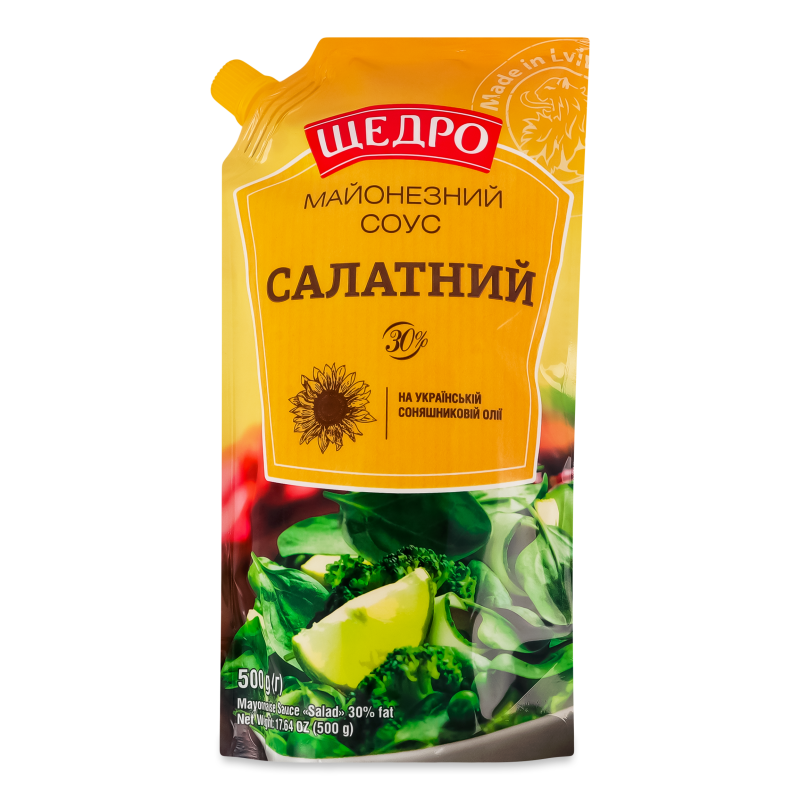 Соус майонезний Салатний 30% 500г д/п Щедро