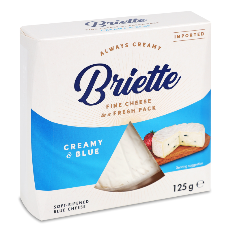 Сир м’який Creamy&Blue вершковий з блакитною пліснявою 60% 125г Briette