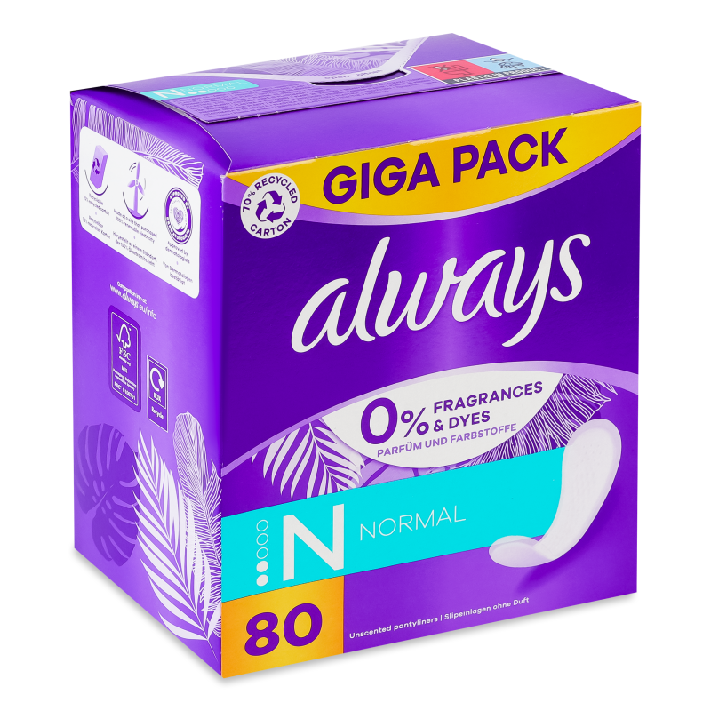 Прокладки щоденні Нормал 80шт Олвейс