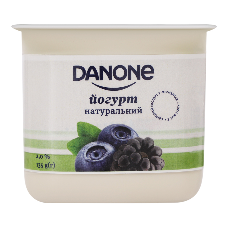 Йогурт 2% натуральний Чорниця-ожина Danone ст