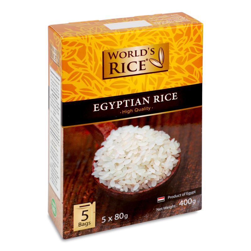 Рис Єгипетський круглозернистий 5*80г Ворлдc Райс