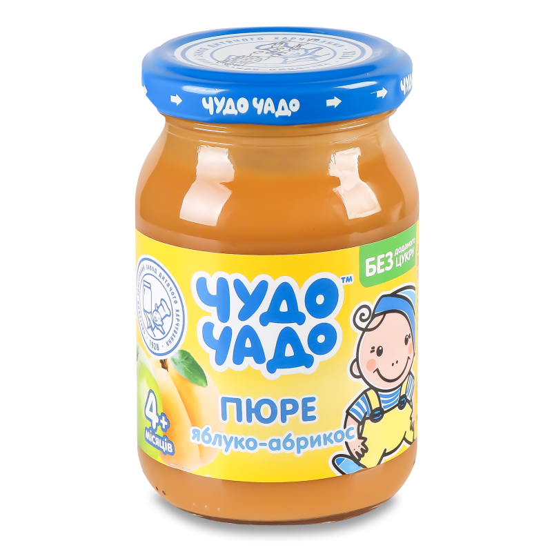 Пюре дитяче з яблук і абрикосів з 4місяців 170г скло Чудо-чадо