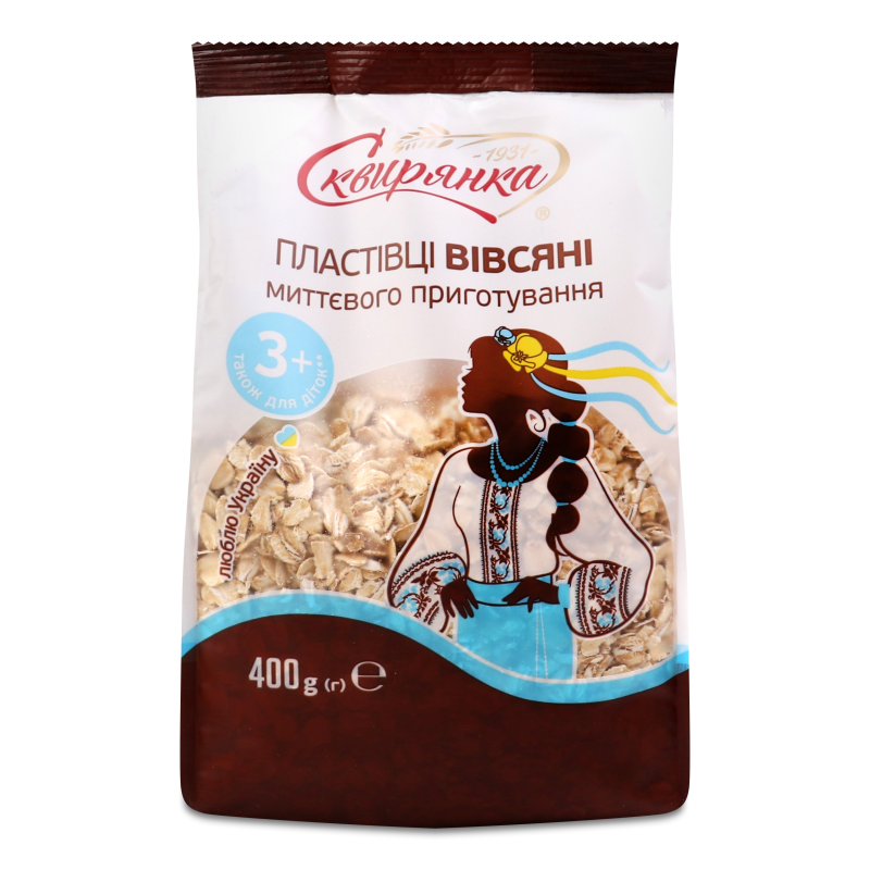 Пластівці миттєвого приготування вівсяні 400г Сквирянка