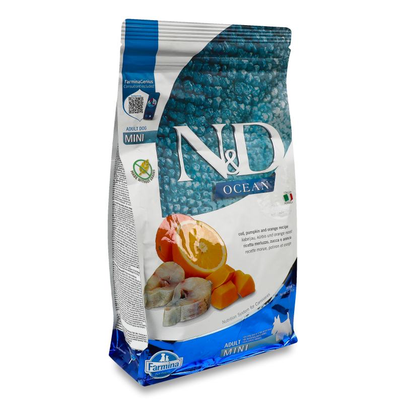 Корм д/собак дрібних порід N&D беззерновий з тріскою та апельсином сухий 800г Farmina