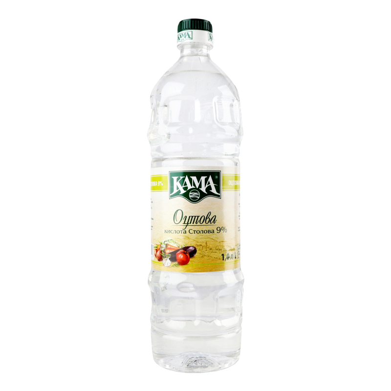 Кислота уксусная 9% Столовая Кама п/бут 1л КАМА(14820086370100): купить ...