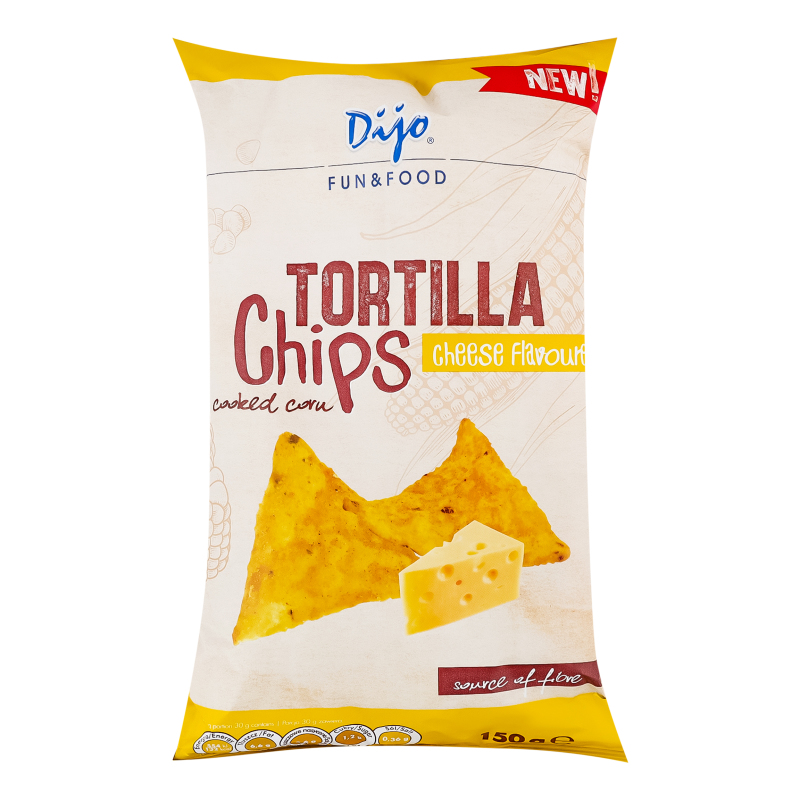 Закуска кукурудзяна солона зі смаком сиру Tortilla chips Dijo м/у