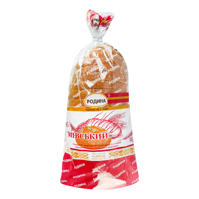 Хлеб нарезной Кумовский Родина м/у 0.5кг Родина(4820024387316): купить ...