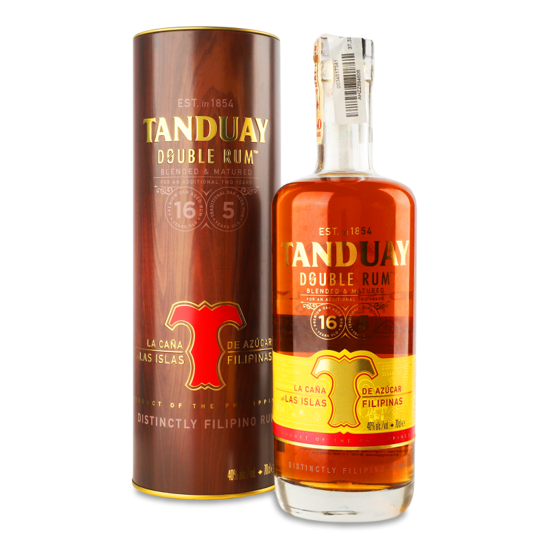 Ром Double 40% 0,7л тубус Tanduay