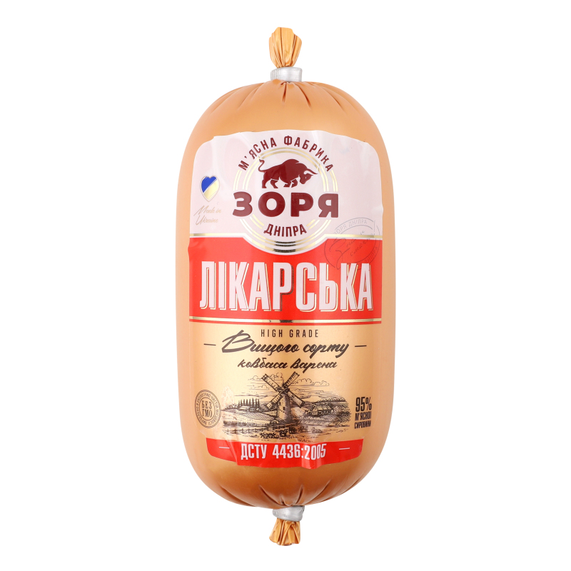 Ковбаса варена Лікарська Зоря Дніпра в/с кг