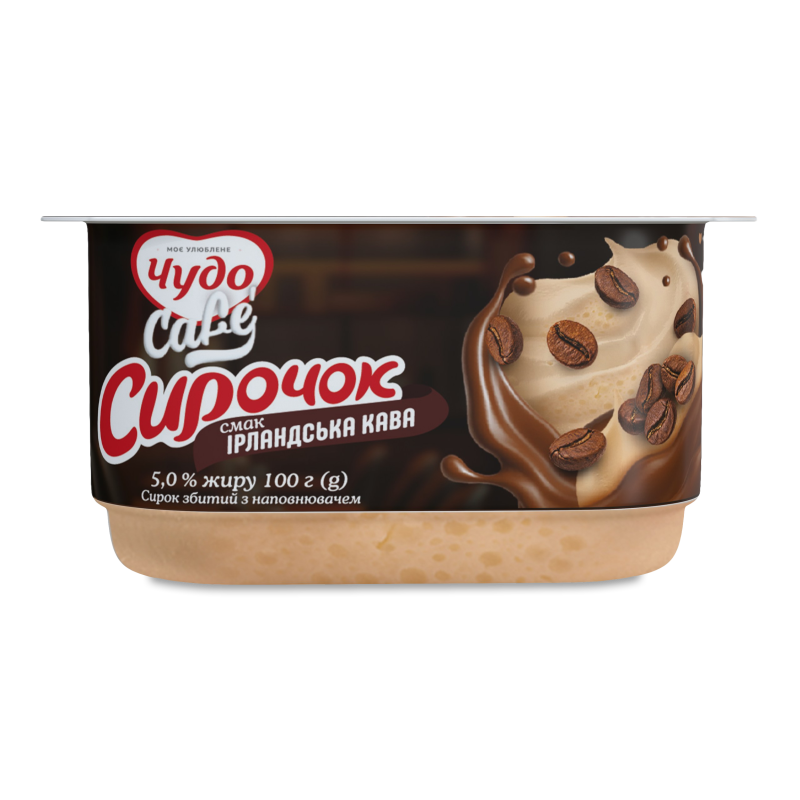 Сирок збитий з наповнювачем Смак Ірландська кава 5% 100г ванночка Чудо