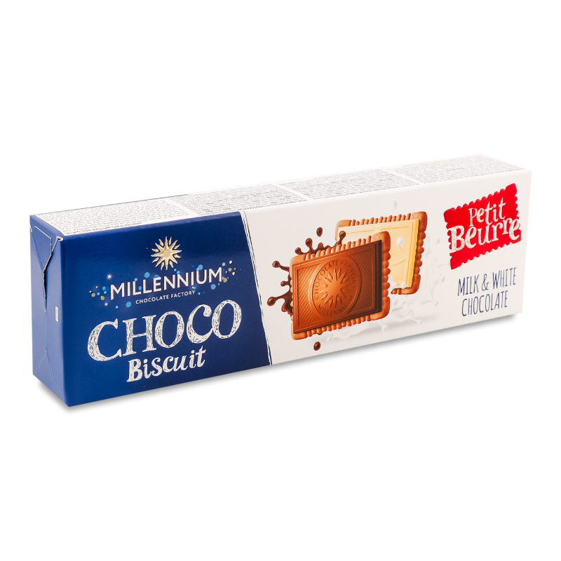 Шоколад Choco Biscuit асорті з печивом 132г Millennium