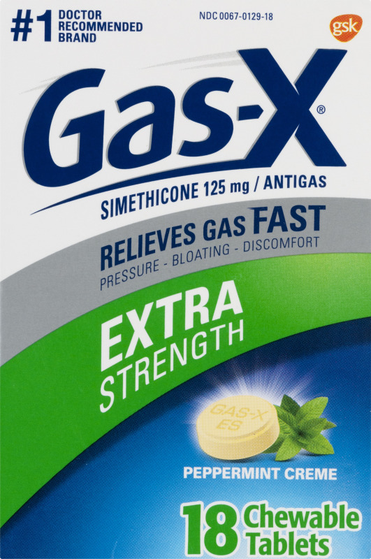 GasX Chewables Extra Strength Peppermint Creme 18 CT GasX