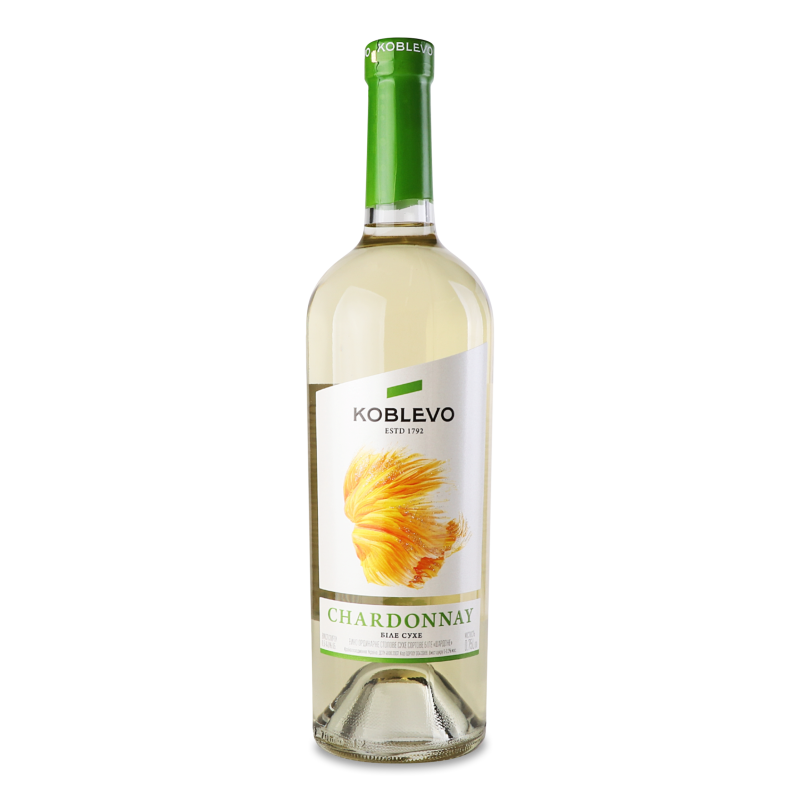 Вино Chardonnay біле сухе 9,5-14% 0,75л Koblevo Бордо