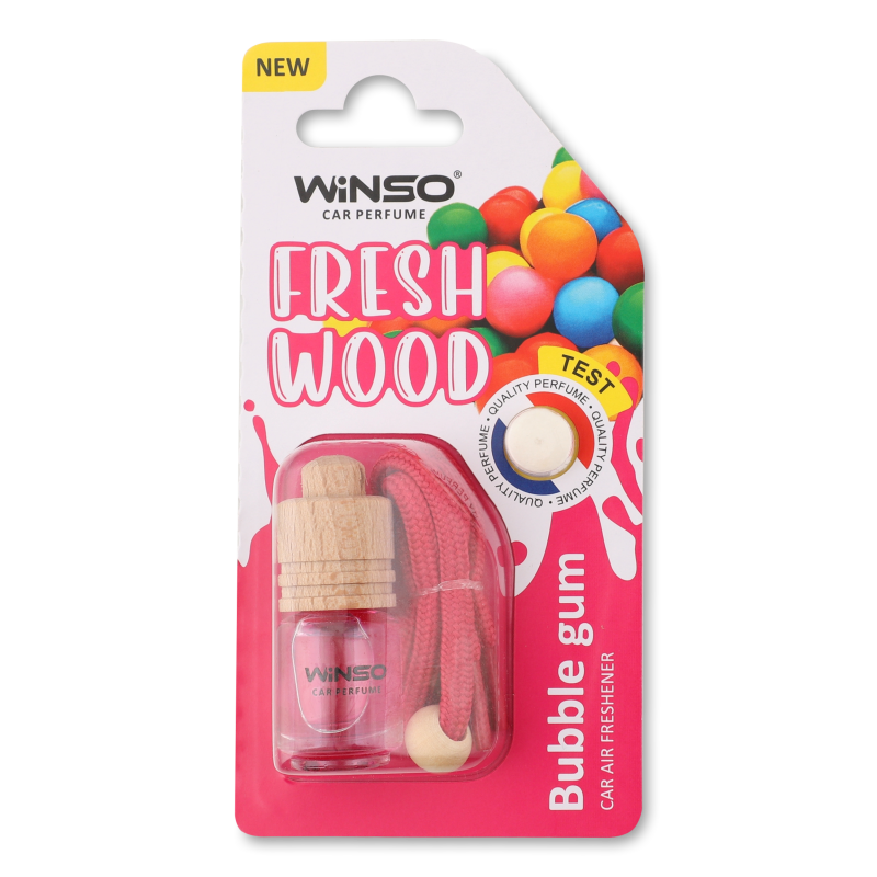 Ароматизатор д/авто Fresh Wood Bubble Gum 4мл блістер Winso