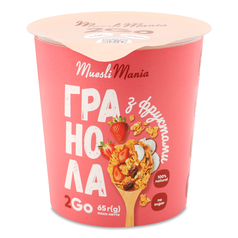 Гранола з фруктами 65г стакан Muesli Mania