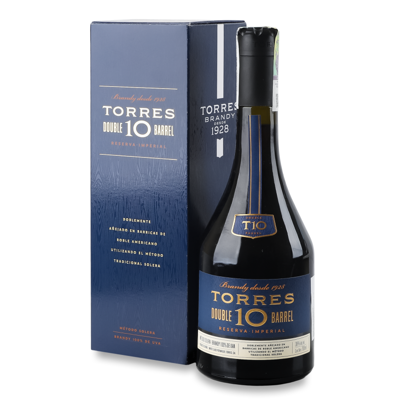 Бренді Double Barrel 10років 38% 0,7л коробка Torres