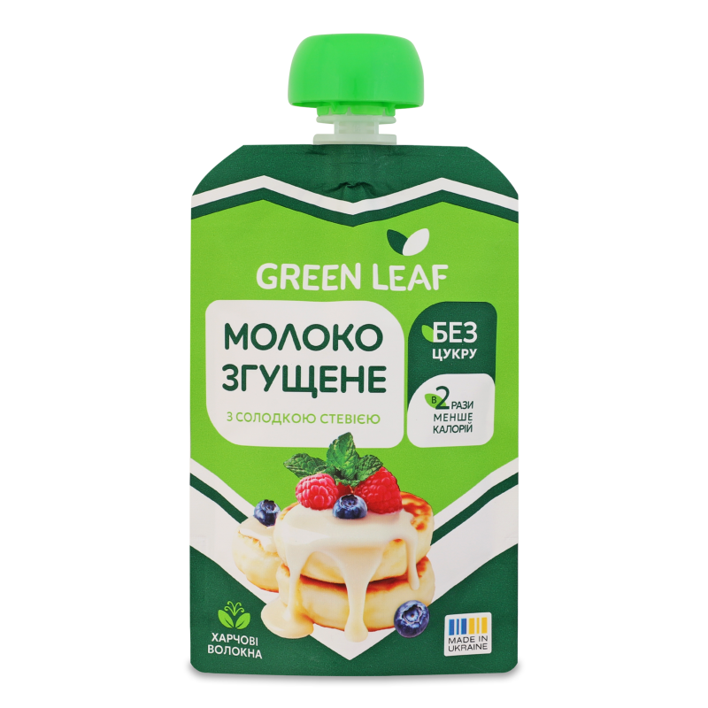 Молоко згущене з солодкою стевією 90г д/п Green Leaf
