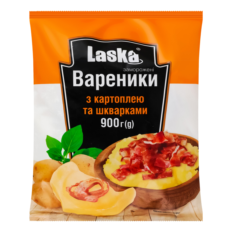 Вареники з картоплею та шкварками Laska м/у