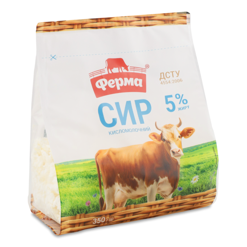 Сир кисломолочний 5% 350г п/е Ферма