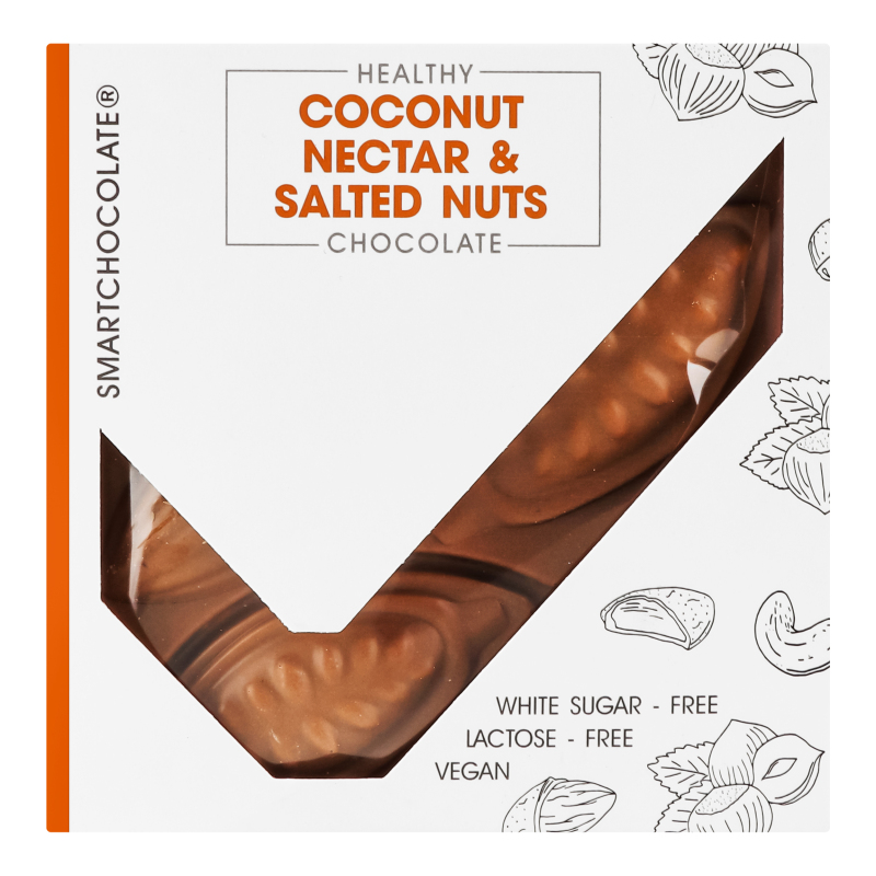 Шоколад без сахара Coconut Nectar&Salted Nuts SmartChocolate к/у 75г ...
