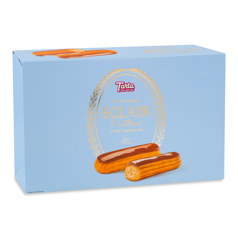 Тістечка заварні Eclair з карамеллю 250г Tarta