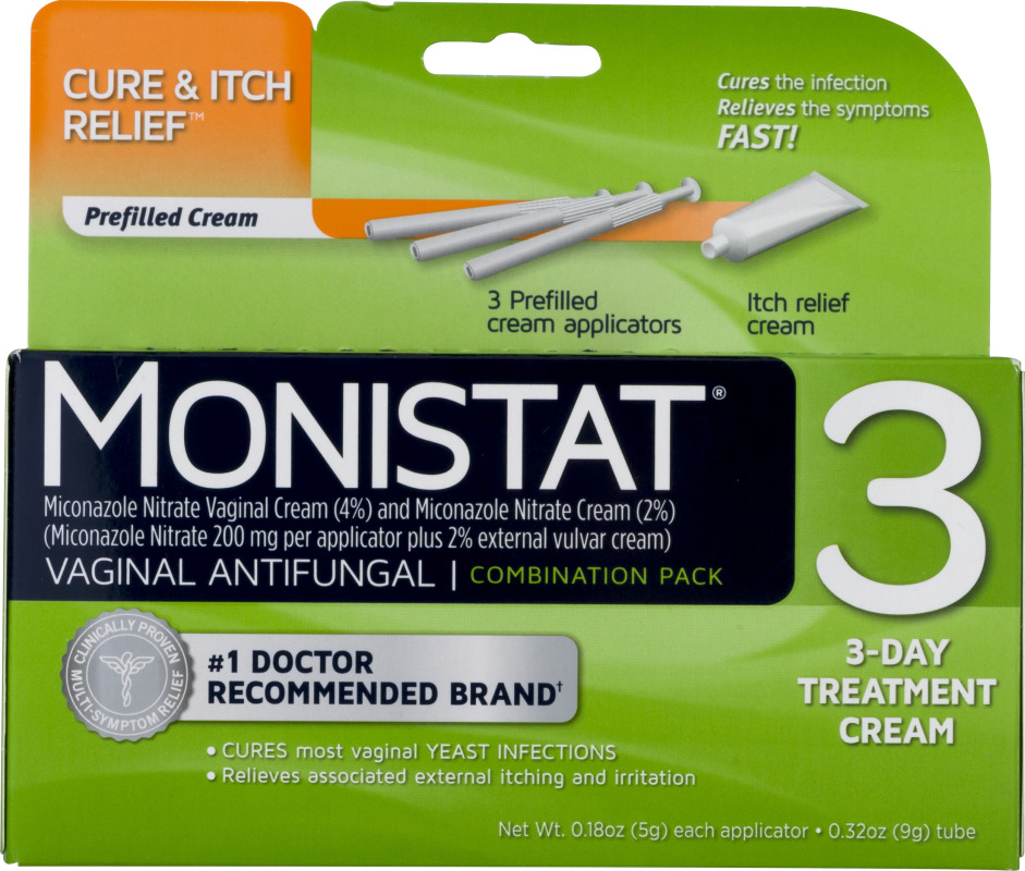 Monistat 3 Vaginal Antifungal 3 Day Treatment Cream Dual Action