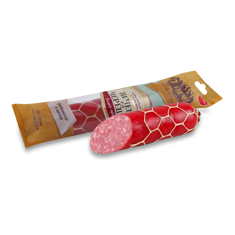 Ковбаса З печі Печена на черешні з м.яса птиці н/к в/г 400г газ/уп Глобино