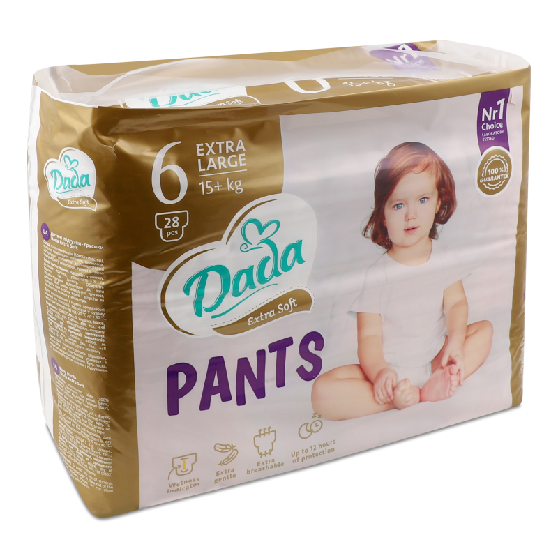 Підгузки-трусики Екстра Софт 6 XL 15+кг 28шт ДаДа